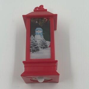 NWT Christmas LED Lantern Decor | Santa Claus Winter Scene | Red